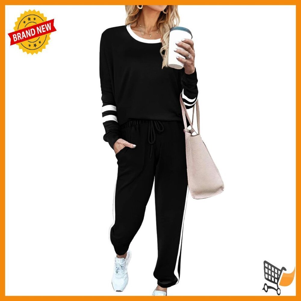 Women's 2-Piece Sweatsuit Set Crewneck Pullover Drawstring Joggers